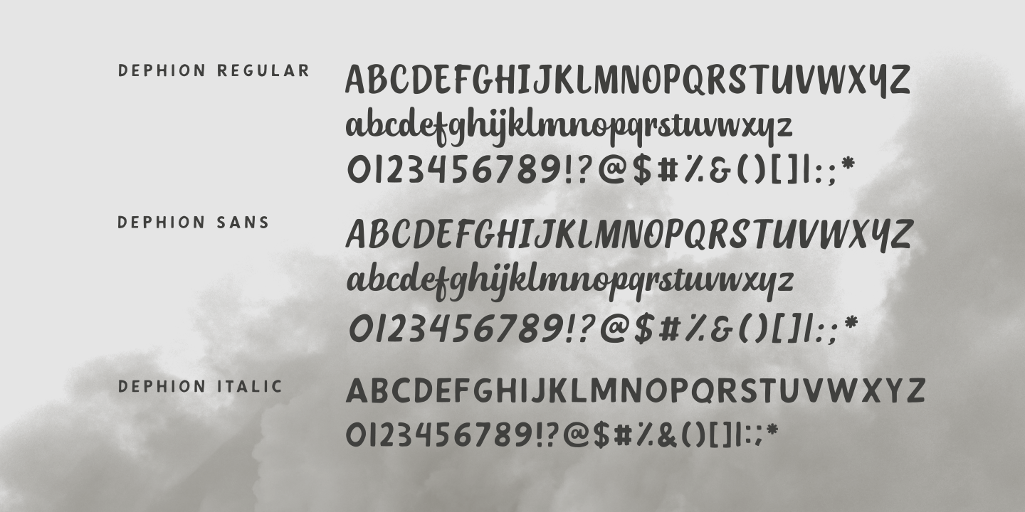 Пример шрифта Dephion Italic